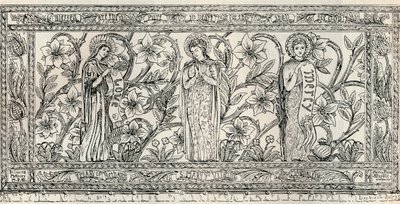 Weißes Altartuch, Pfarrkirche, Cheddleton, ca. 1891 von Gerald Callcott Horsley