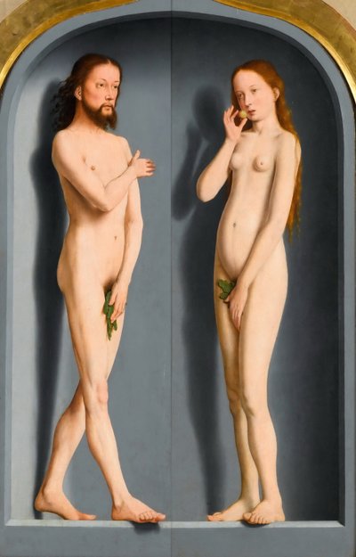 Adam und Eva Sedano Familien-Triptychon, Außentafeln von Gerard David
