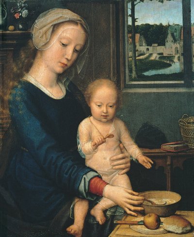Madonna und Kind mit der Milchsuppe, 1510-1515 von Gerard David
