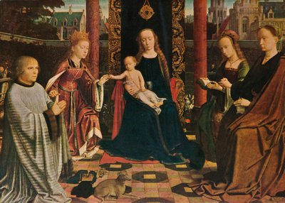 Die Jungfrau und das Kind mit Heiligen und Stifter, 1510, 1909 von Gerard David