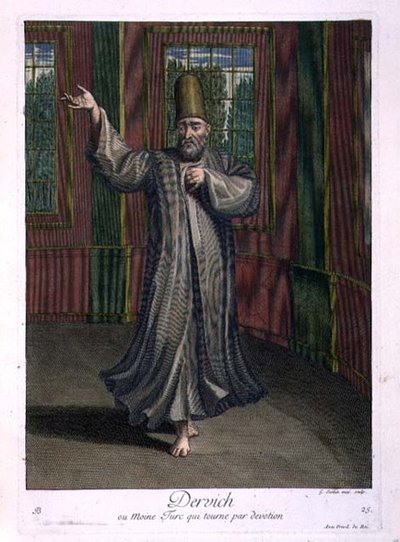 Derwisch oder türkischer Mönch, der in Hingabe wirbelt von Gerard Jean Baptiste Scotin