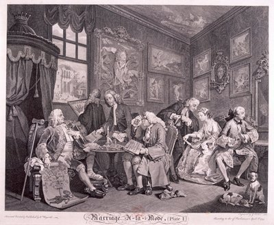 Heirat à la mode, 1745, Platte I von Gerard Jean Baptiste Scotin