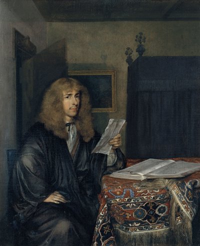 Porträt eines Mannes, der ein Dokument liest von Gerard Ter Borch the Younger