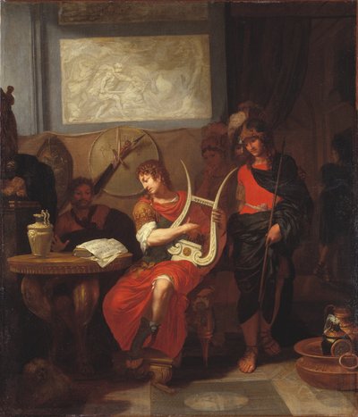 Achilles spielt die Leier bei der Ankunft der Gesandten Agamemnons von Gerard de Lairesse