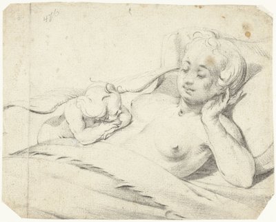 Venus im Bett mit zuschauendem Cupido von Gerard ter Borch (I)