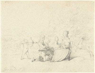 Herr kniend vor einer Dame von Gerard ter Borch (II)
