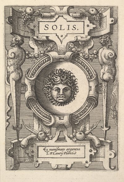 Büste von Sol umgeben von Bandwerk, aus der Serie 