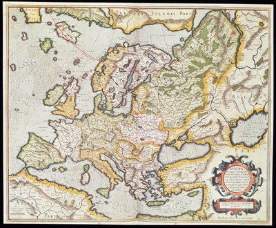 Karte von Europa, ca. 1554 von Gerardus Mercator