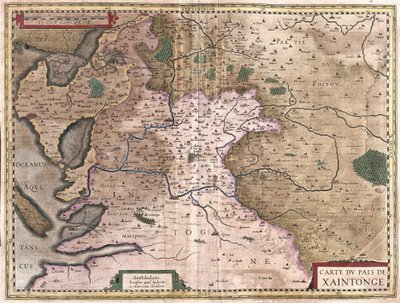 Saintonge mit La Rochelle und Ile Oleron, Frankreich von Gerardus Mercator