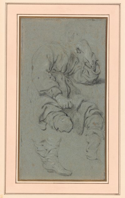 Studie eines sitzenden Mannes, für eine Figur im Gemälde des Propheten Elisa und der Schunemiterin auf dem Berg Karmel (Nationalmuseum, Warschau inv. M.Ob.551 MNW) von Gerbrand van den Eeckhout