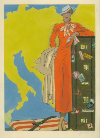 Damenmode 1932 Reisekleid von Gerd Hartung
