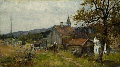 Bauernhof, Vik bei Stange von Gerhard Munthe