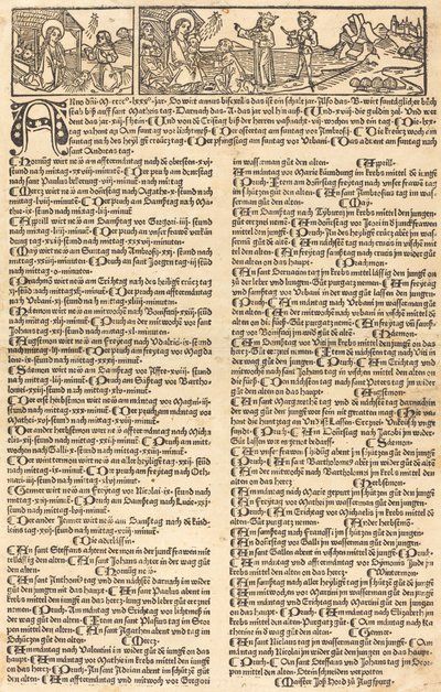 Kalender mit der Geburt und Anbetung von German 15th Century