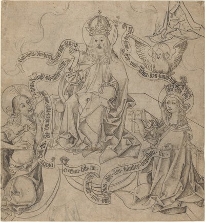 Christus und Maria, die bei Gott dem Vater Fürsprache einlegen von German 15th Century
