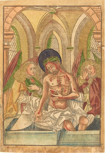 Christus im Grab mit zwei Engeln von German 15th Century