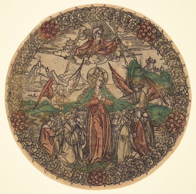 Madonna in einem Rosenkranz von German 15th Century