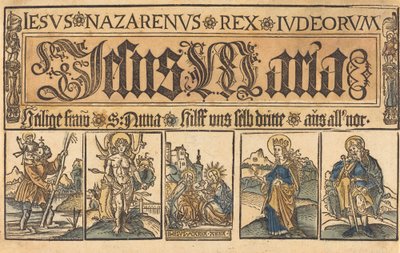 Heilige Anna, Madonna und Kind und Heilige Christophorus, Sebastian, Clara und Rochus von German 15th Century