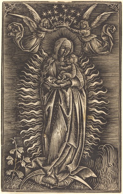 Die Jungfrau von zwei Engeln gekrönt von German 15th Century