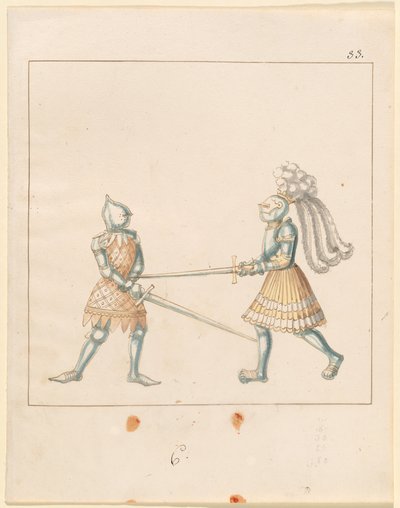 Freydal, Das Buch der Turniere und Turniere von Kaiser Maximilian I.: Kämpfe zu Fuß (Turniere)(Band III): Tafel 163 von German 16th Century