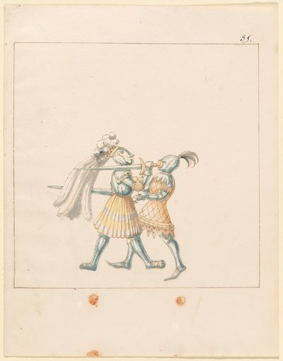 Freydal, Das Buch der Turniere und Turniere von Kaiser Maximilian I.: Kämpfe zu Fuß (Turniere)(Band III): Tafel 165 von German 16th Century
