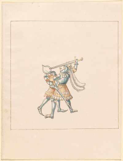 Freydal, Das Buch der Turniere und Turniere von Kaiser Maximilian I.: Kämpfe zu Fuß (Turniere)(Band III): Tafel 160 von German 16th Century
