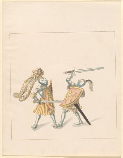 Freydal, Das Buch der Turniere und Turniere von Kaiser Maximilian I.: Kämpfe zu Fuß (Turniere)(Band III): Tafel 161 von German 16th Century