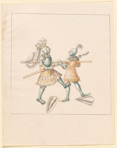 Freydal, Das Buch der Turniere und Turniere von Kaiser Maximilian I.: Kämpfe zu Fuß (Turniere) (Band III): Tafel 151 von German 16th Century
