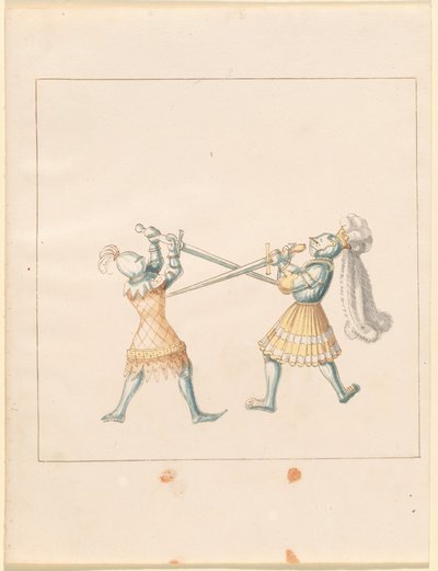 Freydal, Das Buch der Turniere und Turniere von Kaiser Maximilian I.: Kämpfe zu Fuß (Turniere)(Band III): Tafel 159 von German 16th Century