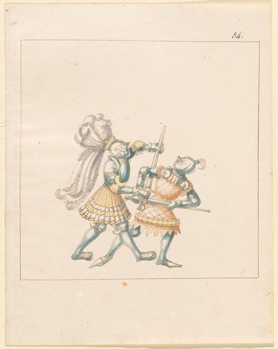Freydal, Das Buch der Turniere und Turniere von Kaiser Maximilian I.: Kämpfe zu Fuß (Turniere)(Band III): Tafel 164 von German 16th Century
