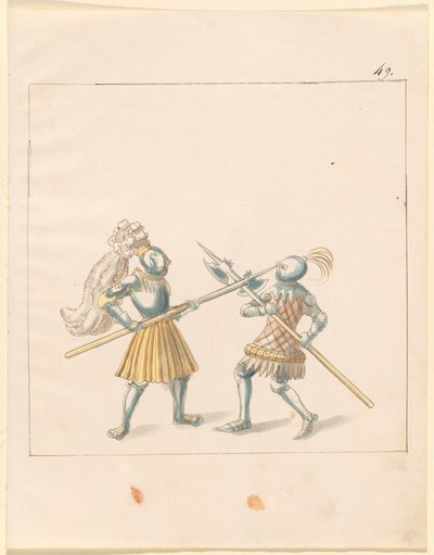 Freydal, Das Buch der Turniere und Turniere von Kaiser Maximilian I.: Kämpfe zu Fuß (Turniere)(Band III): Tafel 146 von German 16th Century