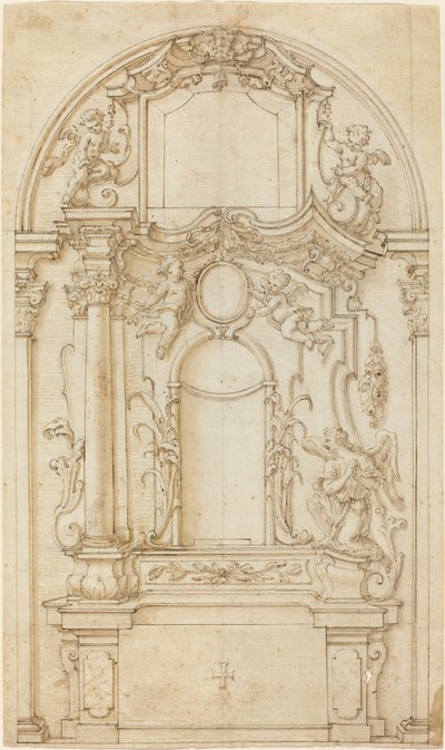 Studie für einen Altar und ein Reredos von German 18th Century