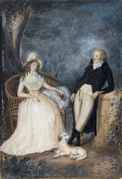 Charlotte von Stein und Johann Wolfgang von Goethe im Gespräch, Zweite Hälfte des 18. Jahrhunderts von German Master
