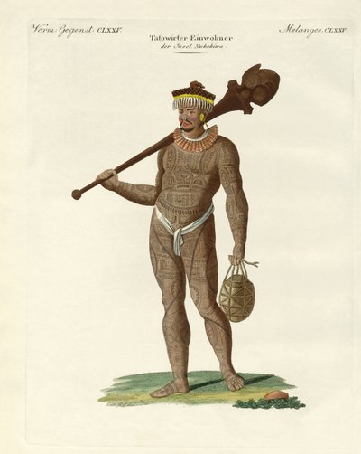 Ein Nukahiwaner mit Fledermaus und Kalebassen von German School