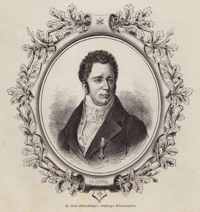 Adam Oehlenschläger, dänischer Dichter und Dramatiker (Stich) von German School