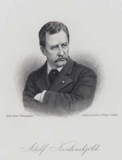 Adolf Erik Nordenskiöld, finnischer Geologe, Mineraloge und Arktisforscher (Gravur) von German School