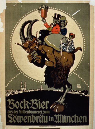Werbung für Bockbier von der Löwenbräu Brauerei, München von German School
