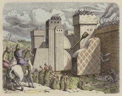 Eine assyrische Armee belagert eine Stadt von German School