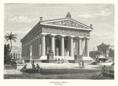 Antiker griechischer Tempel der Hera, Paestum, Italien, früher fälschlicherweise Poseidon zugeschrieben von German School