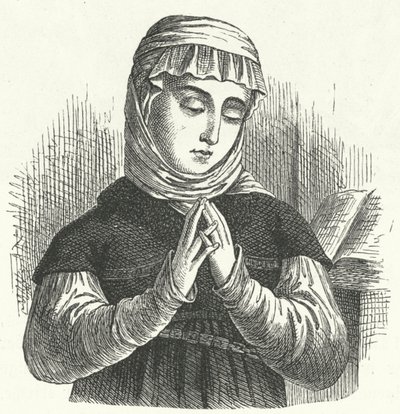 Anna Reinhard, Ehefrau von Huldrych Zwingli, führende Figur der Reformation in der Schweiz (Stich) von German School