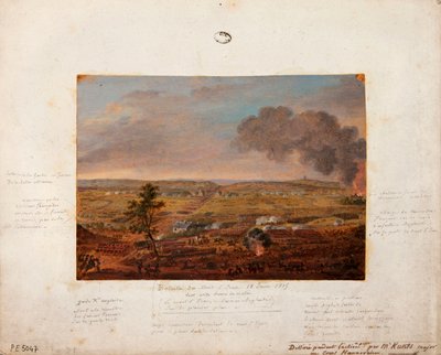 Schlacht von Mont-Saint-Jean, gezeichnet und gemalt während der Aktion von Major Kunts der hannoverschen Einheit, 18. Juni 1815 von German School