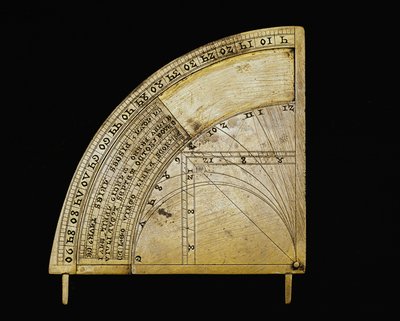 Messingzifferblatt mit Schieber, hergestellt in Deutschland. Dim. Radius 12,2 cm. 14. Jahrhundert Florenz, Istituto e Museo di Storia delle Scienze von German School