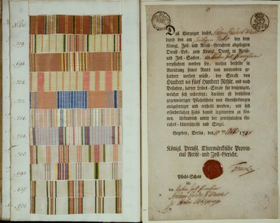 Kampfbänder und Dienstaufzeichnungen eines Soldaten der königlich-preußischen Armee, 1778 von German School