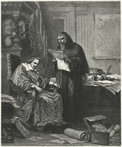 Kardinal Richelieu und sein Vertrauter und Agent Père Joseph von German School