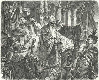 Kasimir III. von Polen verkündet das Statut von Wislica von German School