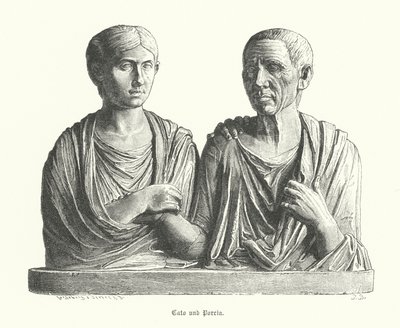 Cato und Porcia, antike römische Skulptur von German School