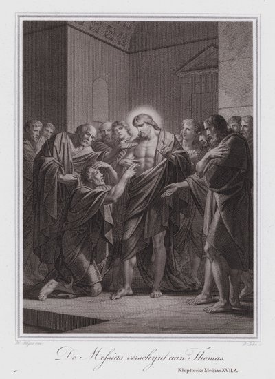 Christus erscheint Thomas (Gravur) von German School