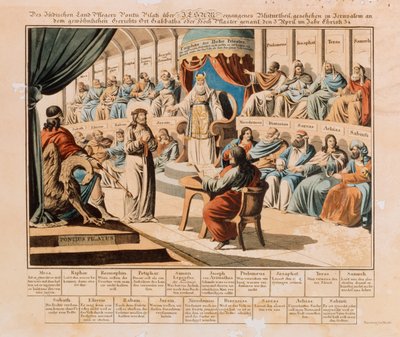 Christus vor Pilatus, veröffentlicht von Riedel, Nürnberg, 1830 von German School