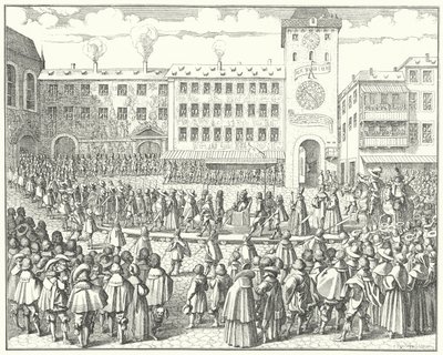 Krönungsprozession von Matthias, Heiliger Römischer Kaiser, 1612 von German School