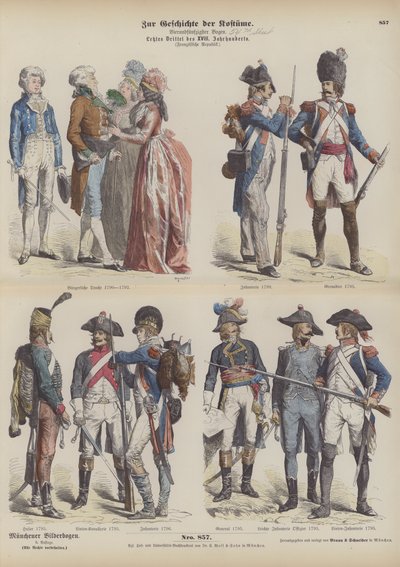 Kostüme und Militäruniformen der Republik Frankreich von German School