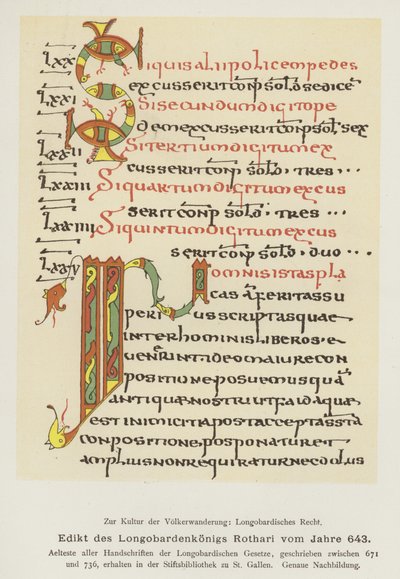 Edikt von Rothari, König der Langobarden, 643 von German School